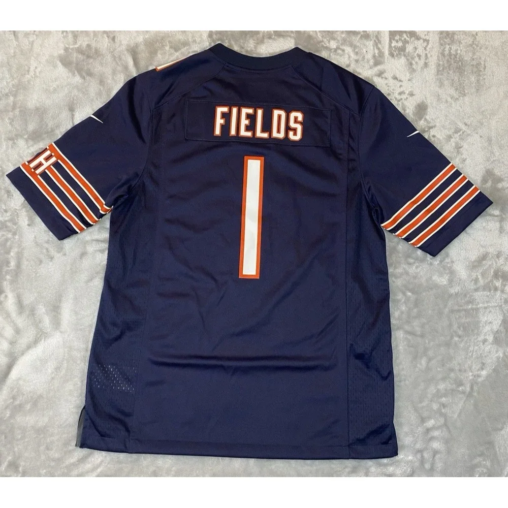 Nike NFL Chicago Bears Justin Fields #1 On Field Football Jersey Men Medium Navy